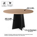 Ver imagem 2 de Mesa de Jantar Redonda 90cm 4 Lugares Isabela MDF Jade e Preto - Straub Web