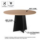 Ver imagem 2 de Mesa de Jantar Redonda 4 Lugares 90cm Isabela Jade/preto - Straub Web