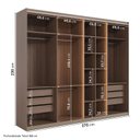 Ver imagem 3 de Kit Guarda Roupas 7 Portas e Cama Casal/Queen com LED Seringal CabeCasa MadeiraOriginals Marrom/Nogal