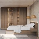 Ver imagem 6 de Kit Guarda Roupas 7 Portas e Cama Casal/Queen com LED Seringal CabeCasa MadeiraOriginals Marrom/Nogal