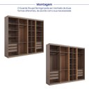 Ver imagem 5 de Kit Guarda Roupas 7 Portas e Cama Casal/Queen com LED Seringal CabeCasa MadeiraOriginals Marrom/Nogal