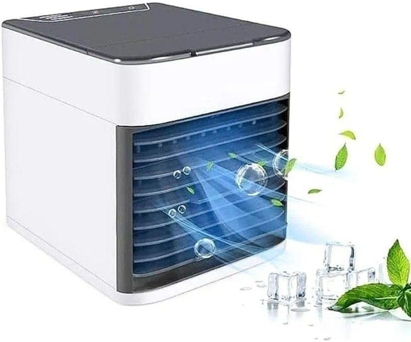 Mini Ar Condicionado Refrigerador Umidificador Portátil Usb - Climatizador Luz Led