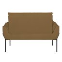 Ver imagem 2 de Poltrona Sofá Luxo Base Metal Preto Recepção Escritório Cor:capuccino