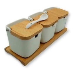 PORTA CONDIMENTO PORCELANA 3 PEÇAS PCLN-022 - 3