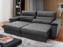 Ver imagem 1 de Sofá Retrátil/Reclinável Grécia 2,50m Suede Velut Cinza c/ Molas no Assento - King House