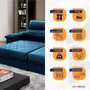 Ver imagem 6 de Sofá Retrátil/Reclinável Grécia 2,70m Suede Velut Azul Marinho Marinho c/ Molas no Assento - King Ho