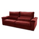 Ver imagem 4 de Sofá Retrátil/Reclinável Grécia 2,70m Suede Velut Vermelho c/ Molas no Assento - King House