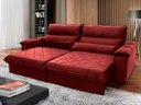 Ver imagem 1 de Sofá Retrátil/Reclinável Grécia 2,70m Suede Velut Vermelho c/ Molas no Assento - King House