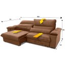 Ver imagem 3 de Sofá Retrátil/Reclinável Grécia 3,00m Suede Velut Bege c/ Molas no Assento - King House