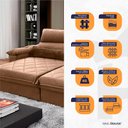 Ver imagem 6 de Sofá Retrátil/Reclinável Grécia 3,00m Suede Velut Bege c/ Molas no Assento - King House