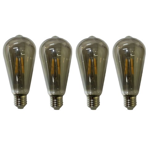 Lampada Led 30w Multi Filamento Fume Kit 4 Uni Vintage Bivolt Quarto Sala Casa Varanda Luz Iluminaça