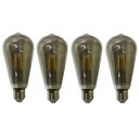 Ver imagem 1 de Lampada Led 30w Multi Filamento Fume Kit 4 Uni Vintage Bivolt Quarto Sala Casa Varanda Luz Iluminaça