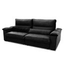 Ver imagem 4 de Sofá Retrátil/Reclinável Grécia 2,70m Suede Velut Preto c/ Molas no Assento - King House