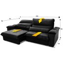 Ver imagem 3 de Sofá Retrátil/Reclinável Grécia 2,70m Suede Velut Preto c/ Molas no Assento - King House