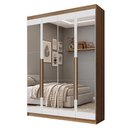 Ver imagem 2 de Guarda-Roupa Solteiro 4 Portas Batentes com Espelhos Rustic/Branco/Rustic Venus Madesa