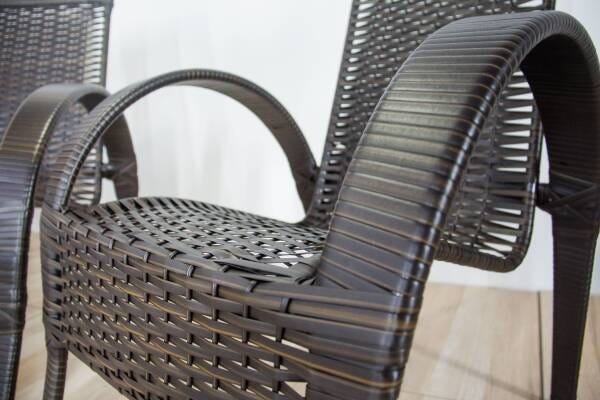 4 Cadeiras de área com mesa de Centro Napoli para Edícula, Jardim, Ferro e Fibra Trama Fechada 26 - 4