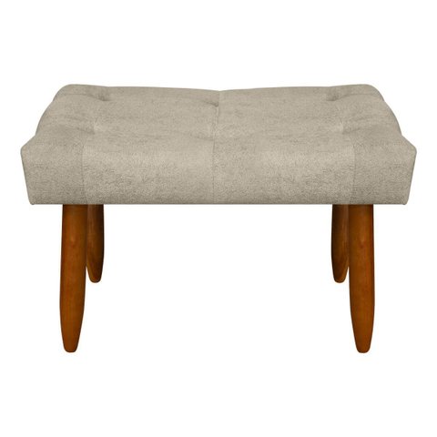 Banqueta Puff Retangular Requinte para Sala Quarto Bouclê:bouclê Bege Marfim