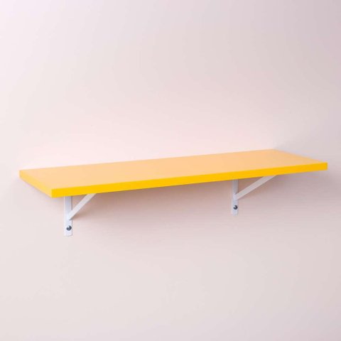 Prateleira Amarela 60 X 25cm com Suporte Mao Francesa