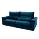 Ver imagem 4 de Sofá Retrátil/Reclinável Grécia 3,00m Suede Velut Azul Marinho Marinho c/ Molas no Assento - King Ho
