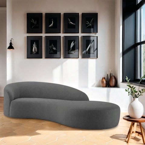 Divã Recamier Orgânico França 220cm Lado Direito Linho