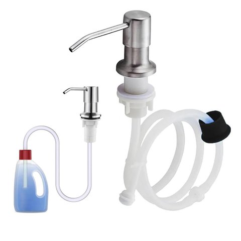 Dispenser Sabao Liquido Detergente Sabonete Mangueira Flexivel Pia Cuba Cozinha Banheiro Embutir Dos