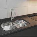 Ver imagem 1 de Cuba Dupla 26l de Embutir Tramontina Isis 78x39,8cm Aço Inox Polido Cozinha Bancada Pia