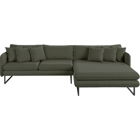 Sofá Jade com Chaise Lateral Direita 2,84m em Linho