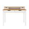 Mesa de Estudo Quarto Retrô Minimalista Madeira 2 Nichos Branco Freijó Raul Idimex - 6