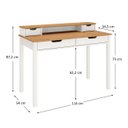 Ver imagem 3 de Mesa de Estudo Quarto Retrô Minimalista Madeira 2 Nichos Branco Freijó Raul Idimex