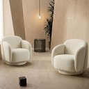 Ver imagem 2 de Kit 2 Poltronas Decorativa Avany Base Fixa Bouclé Off White - Nexta Casa