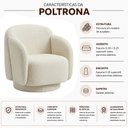 Ver imagem 3 de Kit 2 Poltronas Decorativa Avany Base Fixa Bouclé Off White - Nexta Casa