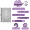 Ver imagem 3 de Guarda-roupa Infantil 122cm com Vidro 4 Portas e 2 Gavetas Amora Multimóveis Mp4509 Branco
