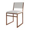 Cadeira de Jantar Industrial Isa Assento Corino Branco Base Cobre - 1