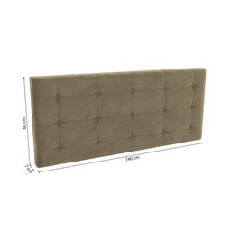 Cabeceira Estofada de Veludo 140cm Linha Modulado Adapt N548 Kappesberg - Bege - 2