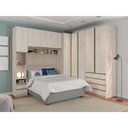 Ver imagem 1 de Guarda Roupa Casal de Canto 9 Portas e 6 Gavetas Legno Crema Prime Plus Luciane Móveis