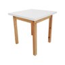 Mesa Infantil 65x65cm Branco Linha Colorê Base em Madeira Maciça Pinus - 1