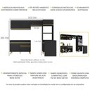 Ver imagem 4 de Cozinha Completa 5 Peças com Armário e Balcão Mp3712 Veneza Gb Preta