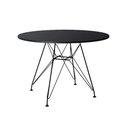 Ver imagem 1 de Mesa Eiffel Redonda 90cm Tampo de Madeira Preto com Base de Ferro Preto