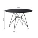 Ver imagem 2 de Mesa Eiffel Redonda 90cm Tampo de Madeira Preto com Base de Ferro Preto