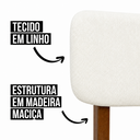 Ver imagem 3 de Conjunto 2 Cadeiras de Jantar Encosto Curvo Madeira Estofada Linho Sala:Linho Nevoa