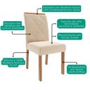Ver imagem 6 de Mesa de Jantar Redonda Dani Mdf com 4 Cadeiras Estofadas Suede Off White Nude Molci