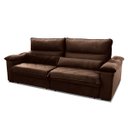 Ver imagem 4 de Sofá Retrátil/Reclinável Grécia 2,30m Suede Velut Marrom c/ Molas no Assento - King House