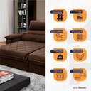 Ver imagem 6 de Sofá Retrátil/Reclinável Grécia 2,30m Suede Velut Marrom c/ Molas no Assento - King House