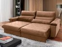 Ver imagem 1 de Sofá Retrátil/Reclinável Grécia 2,70m Suede Velut Bege c/ Molas no Assento - King House