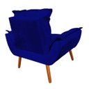 Ver imagem 2 de Poltrona Opala Suede Azul Marinho - Fina Mobília