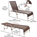 Ver imagem 5 de 1 Cadeira Espreguiçadeira Catar e Mesa em Alumínio - Piscina, Jardim, Área - Tabaco