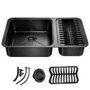 Ver imagem 2 de Cuba Gourmet de Cozinha 64x40 com Escorredor Calha Úmida Preta Inox 304 Brinovar