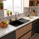 Ver mais imagens de Cuba Gourmet de Cozinha 64x40 com Escorredor Calha Úmida Preta Inox 304 Brinovar