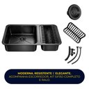 Ver imagem 3 de Cuba Gourmet de Cozinha 64x40 com Escorredor Calha Úmida Preta Inox 304 Brinovar