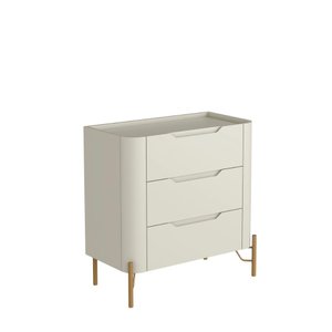 Mesa de Cabeceira com 3 Gavetas 70cm Pés em Metal 100% MDF